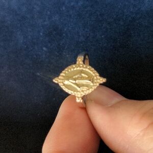 FREE New size 5.25 gold tone Catholic Religious Spiritual ring, Freebie